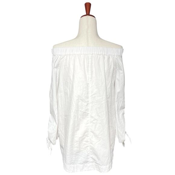 FREE PEOPLE Show Me Some Shoulder Crisp White Cotton Tunic Blouse Size XS - Picture 6 of 8